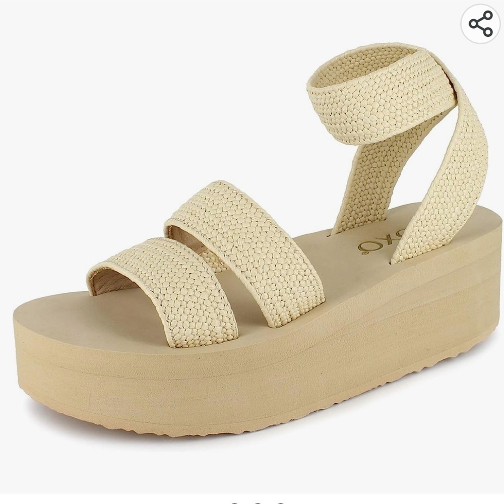 NWT XOXO woman’s Bill foam platform with stretch woven straps size 8.5 - Picture 5 of 11